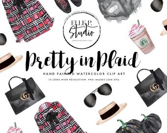 Fall Themed Outfit and Accessories Clipart Bundle - Plaids & Guccis by Elle P. Studio