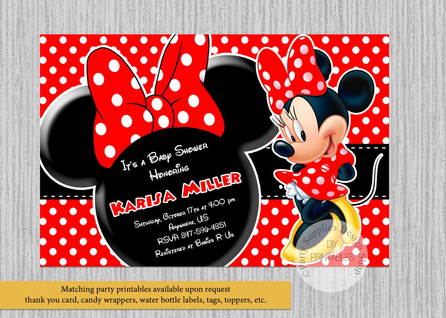Minnie Mouse Digital Invitations 6