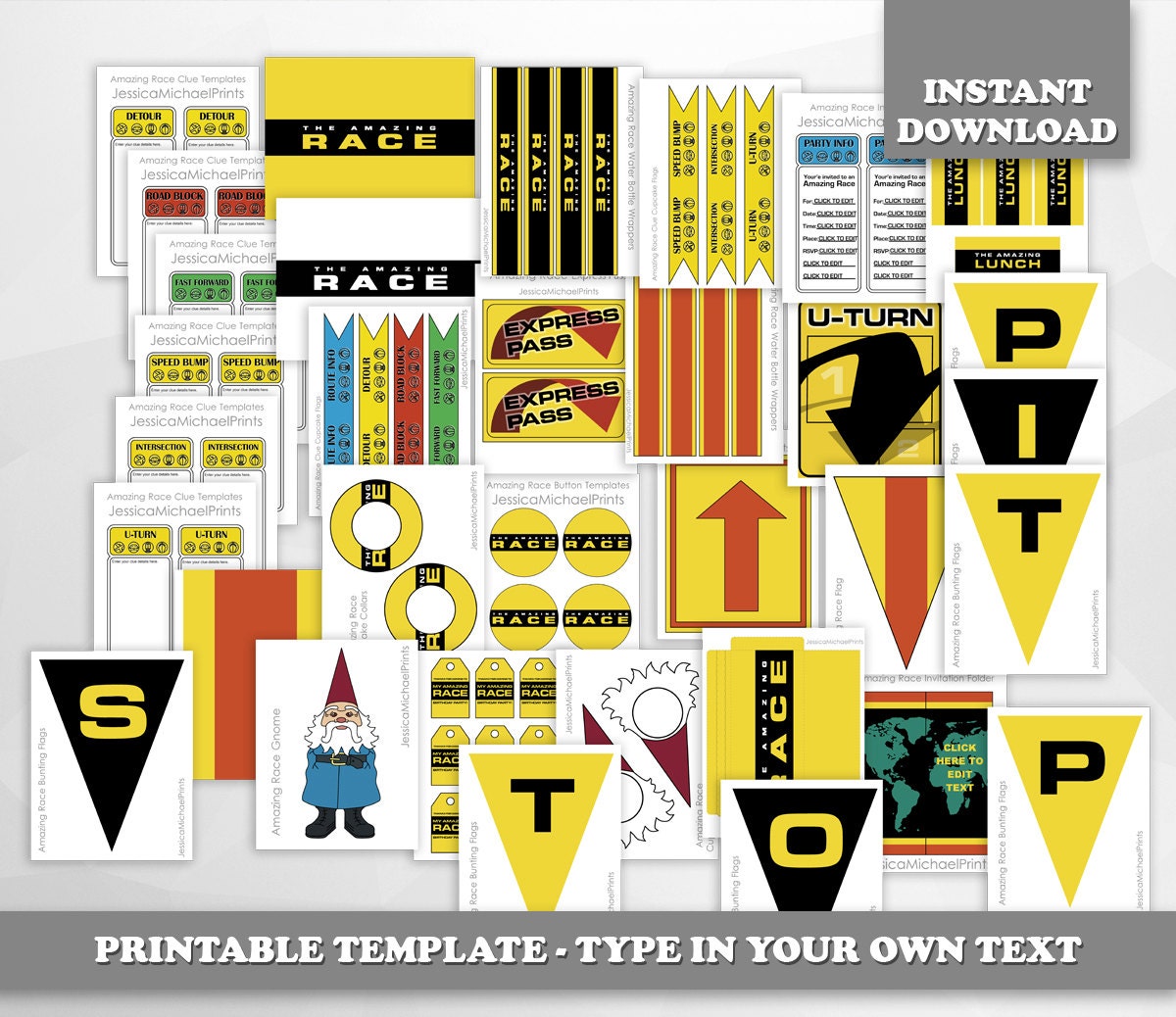 LIMITED TIME The Amazing Race party printables DIGITAL