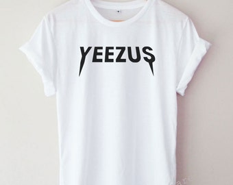 Yeezus Shirt Kanye West Funny Cool Word Text Tumblr Hipster T-shirt Unisex S,M,L,XL Size