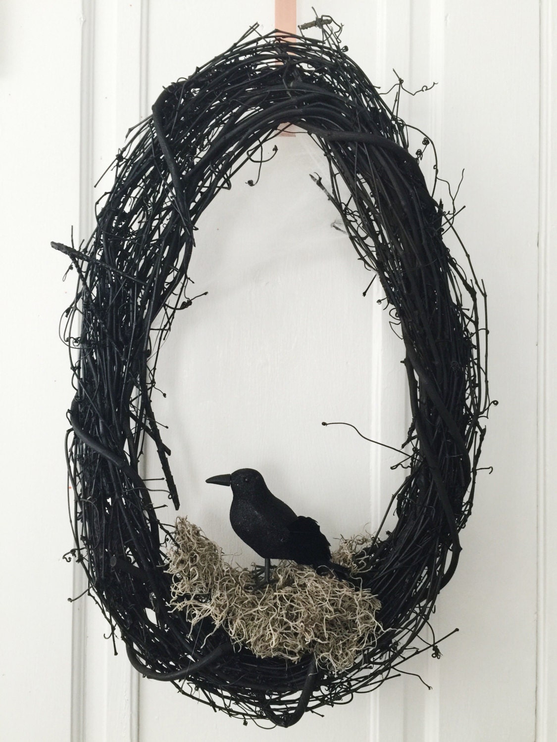 Raven Wreath Halloween Wreath Crow Gothic Wreath