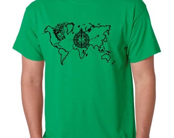 world map shirt mens