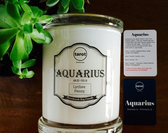 Aquarius - Zodiac Candle - Lychee Peony