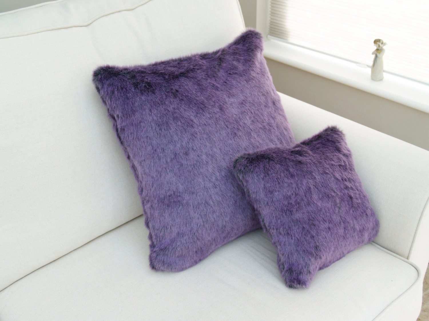 Purple Fur Cushion Purple Fur Pillow Purple Throw Pillow