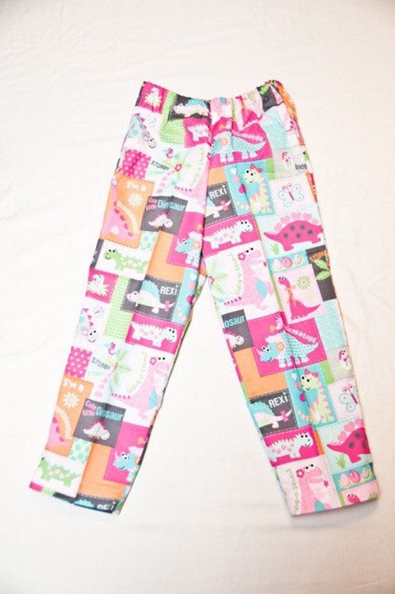 Items similar to Size 5 Pants -- Pink Dino Theme on Etsy