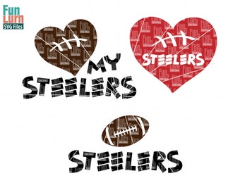 Football SVG, Football season , Steelers , Football, Love my Steelers, Heart, ball ,Digital Cutting File, svg png dxf eps zip | svg file