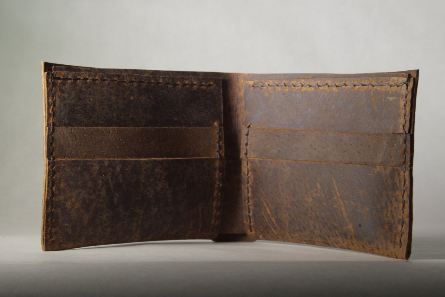 Rustic Full Grain Leather Wallet // Insane patina