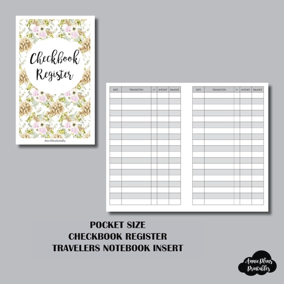 CHECKBOOK REGISTER: Pocket/Field Notes Sized Travelers