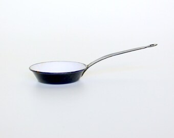 Blue miniature saucepan enamel-Vintage toys-kitchen decoration