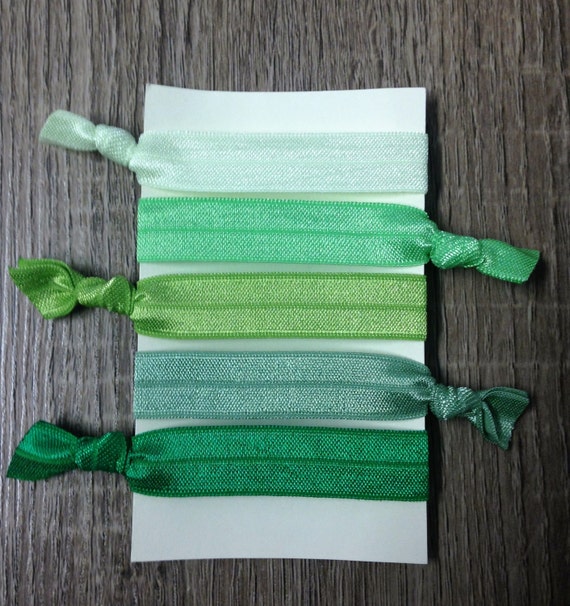 Shades of Green Hair TiesHair Tie by SunShineHairTies on Etsy