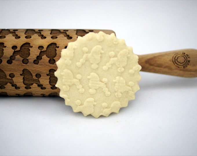 POODLE DOG rolling pin, embossing rolling pin, engraved rolling pin for a gift, GIFT, gift ideas, gifts, unique, wedding