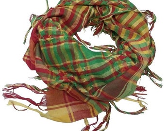 Red-Green-Yellow Rojava SCARF KURDISH Scarves Shemagh Keffiyeh Senegal Mali Africa COTTON