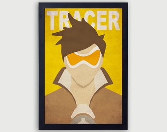 Overwatch Tracer Poster, Overwatch Print, Vintage Overwatch Poster, Overwatch Wall Art, Overwatch Shirt, Overwatch Gift, Overwatch Present