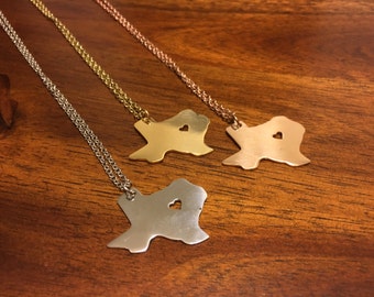 Texas Necklace - Texas Pendant - Texas Charm - Texas Outline - Texas Jewelry - State Jewelry - Texas
