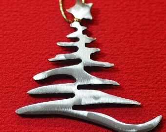 Metal Christmas Ornament, Christmas Tree Ornament, Minimalist Ornament, Christmas Decoration, Modern Ornament, Stocking Stuffer, Gift