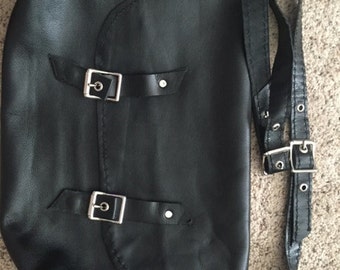 Handmade Black Leather Satchel