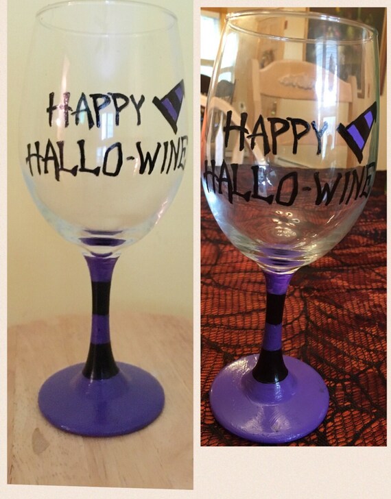 Items similar to Halloween Painted Wine Glass on Etsy