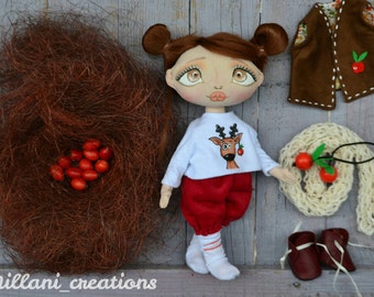 SALE art doll collectible doll textile doll interior doll handmade doll OOAK beautiful doll for sale fabric doll cloth doll rag doll bambola