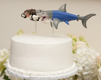 Scuba Diving Cake Topper: Custom painted for Weddings and Birthdays