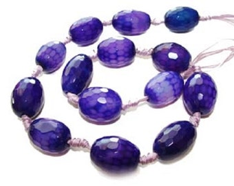 Purple Agate Faceted Barrel Gemstone Beads