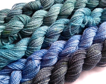 gradient yarn set - 125g (25g each skein) 440 yards total - hand-dyed merino fingering GABRIOLA
