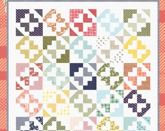 June Bug quilt pattern from Lella Boutique, charm pack,or layer cake, or fat quarter friendly,  68.5" x 68.5"
