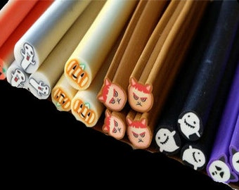 Creature and Monster Polymer clay cane assorted mix of 6 baked polymer clay canes