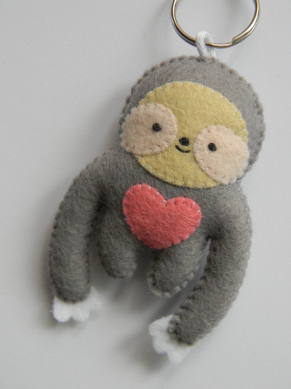 sloth plush keychain