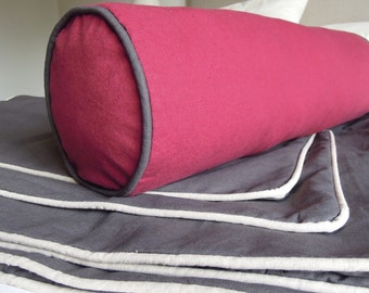 Organic Bolster Pillow Covers, Bolster Cushion Cover with Piping, Pillow Cover, Hemp, Bliss1