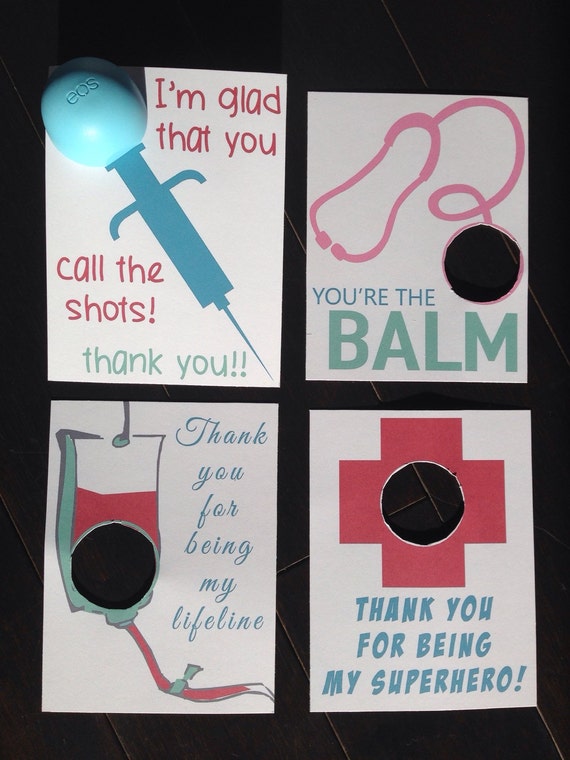 nurse appreciation thank you cardsgift tags for eos lip