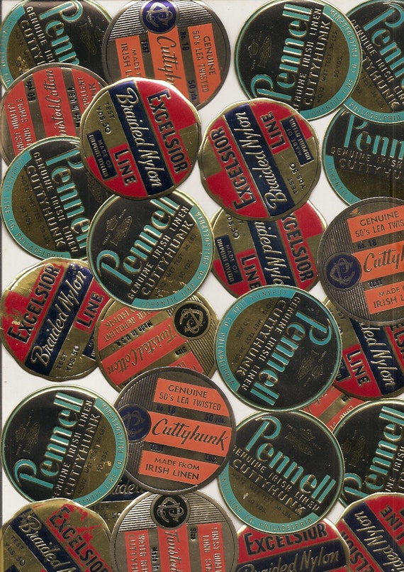 25 Vintage Fishing Line Spool Labels