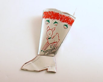 Vintage Christmas Ornament Country Western Cowboy Boot