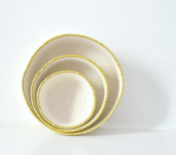 Modern basket decor, Rope bowl basketry, Bathroom basket, Kitchen decor bowl, Minimalist decor, Mediterranean decor, Mustard decor Rope bowl