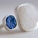 Gretel ring. Sterling silver ring with Lapis lazuli and drusy Quartz. Druzy Quartz ring, raw Lapis lazuli ring, two stone ring, statement.