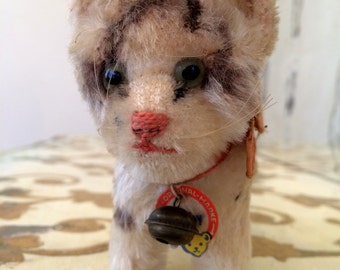Vintage Steiff Mohair Antique Tabby Cat Kitten Kitty