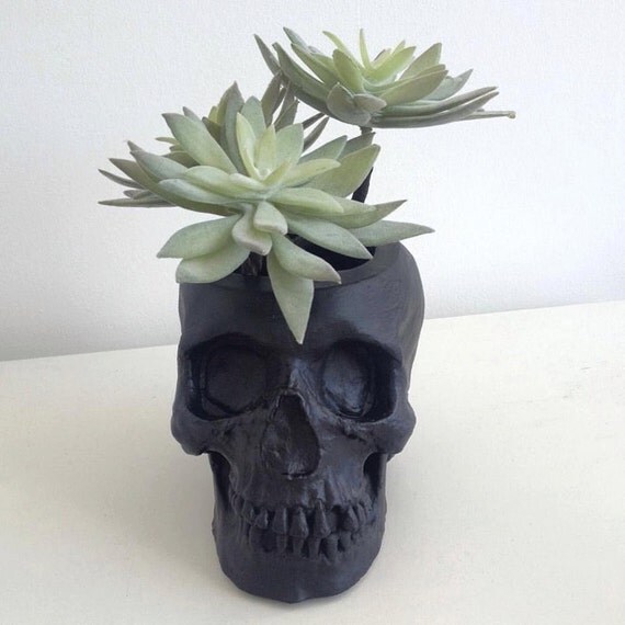  Skull  Plant Pot  Skull  Planter  Skull  Desk Tidy Black