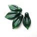 LEAF BEADS Dark Emerald Green Glass Leaves handmade jewelry supplies sra
