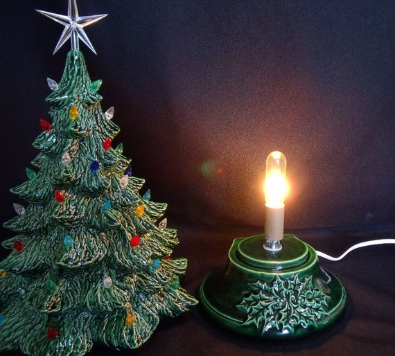 Green Large Ceramic Christmas Tree Base
