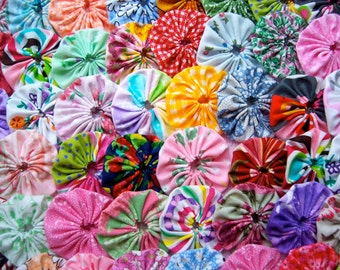 Fabric BIRTHDAY Applique 60 Yo Yo 1 1/2 Inch Barrette Hair Scrapbooking Clip Trim