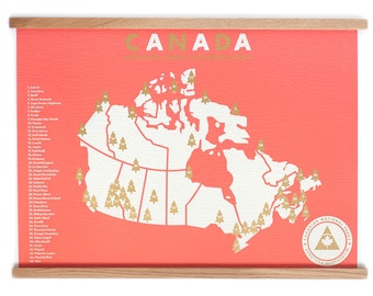 Canada National Parks 18x24 Checklist Map Screen Print