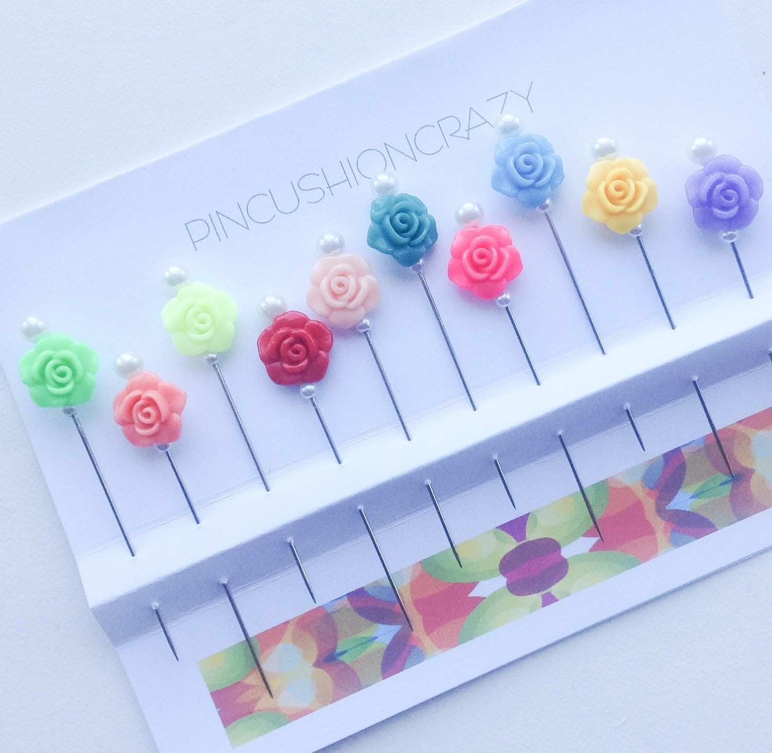 Resin Rose Pins Decorative Sewing Pins Flower Stick Pins