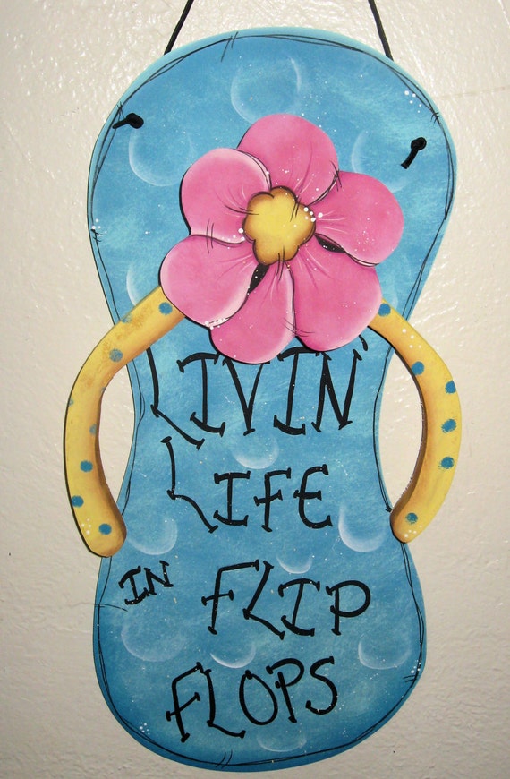 Flip Flop Door DecorWhimsy Flip FlopsWood Flip by jusbcuz on Etsy