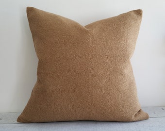 Textured Tan Pillow Covers, Solid Tan Throw Pillow, CUSTOM SP, Mens Sofa Pillows, Man Cave Pillows, Autumn Home Decor, 12x20 Lumbar, 20x20