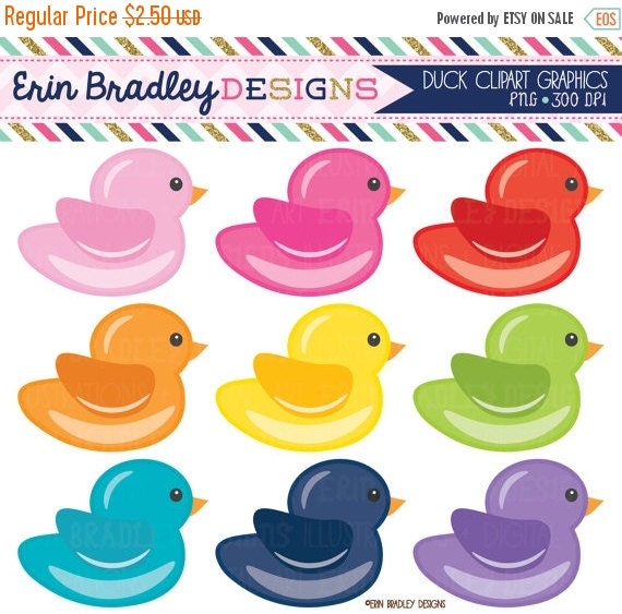 SALE Duck Clipart Graphics Bathtime Clip Art by ErinBradleyDesigns