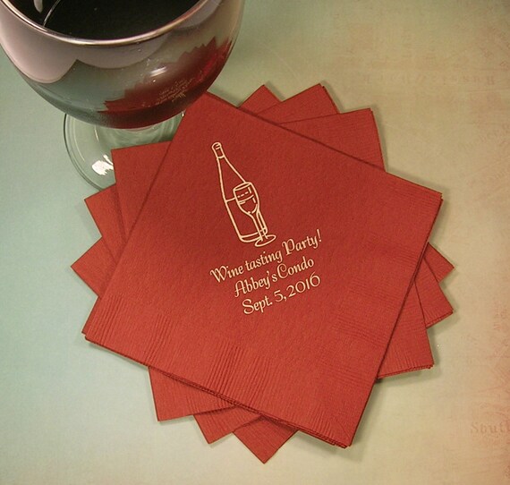 Bar napkins cocktail napkins personalized wine napkins Set of