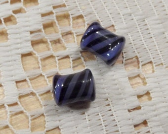 Glass plugs 2g gauges 2g blue gray black spiral glass plug