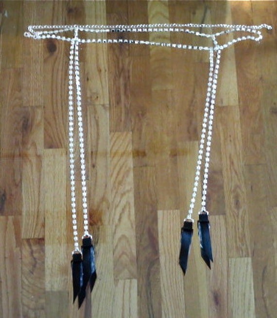 Rhinestone lingerie chain garter belt body by Spoilmeinrhinestones