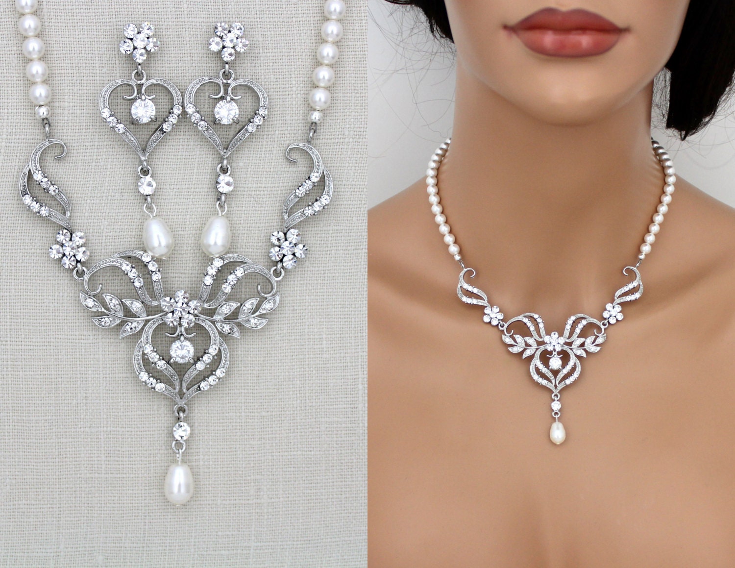 Bridal jewelry SET Bridal necklace Set Crystal Bridal