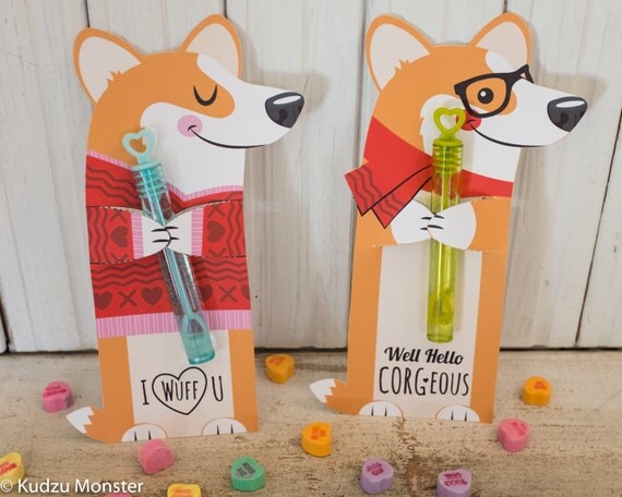 Corgi Dog Valentine Printable Welsh Corgi Puppy by