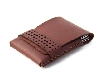 Minimalist Leather Wallet - Leather Card Case - Bussiness Card Case - original 'Minimum Wallet' - Hand Stitched - Warp Strap - FREE SHIPPING